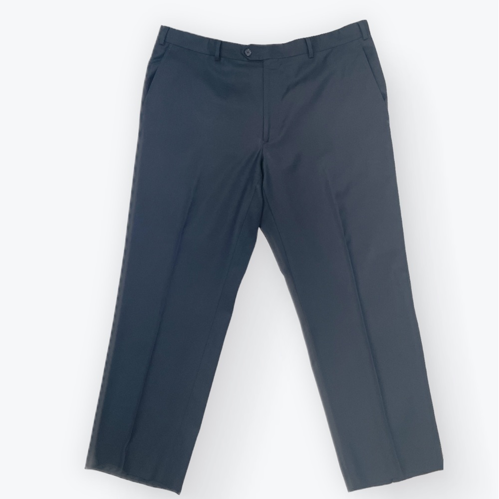 Santorelli 100% Italian Wool Navy luxury serge Romeo flat front slacks 40/28‌‌‌‍